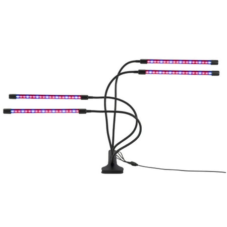 Great Value 4-Head Flexible LED Clamp Grow Light, 20W Selectable Spectrum