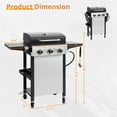 thumbnail image 4 of Yardmaster 3-Burner Propane Gas Grill with Side Table, Stainless Steel BBQ Grill Outdoor Cooking with Grates and Warming Rack, 30,000 Btu Barbecue Grill for Patio, Camping, 4 of 7