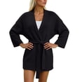thumbnail image 3 of Vynhevius Women's Midi Length Cardigan Sweater Knit Solid Belted Waist Open Front Casual Long Sleeve Outerwear Tops, 3 of 6