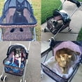 thumbnail image 2 of YRLLENSDAN Sun-Proof Pet Stroller for Small Dog 10 lbs Dog Stroller for Medium Dog 30 lbs Cat Stroller for 2 Cats Puppy Stroller with Bottle Holder and Sponge Pad,Leopard, 2 of 7
