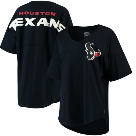 Houston Texans NFL Pro Line by Fanatics Branded Women's Spirit Jersey Goal Line V-Neck T-Shirt -