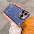 thumbnail image 5 of Compatible for iPhone 14 Pro Max Luxury Glitter Plating Clear Case, Cute Bling Sparkly Shiny Case for Women Girls Soft TPU Shockproof Camera Protective Back Cover Electroplated Case - Purple, 5 of 11