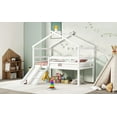 thumbnail image 5 of Twin Low Loft House Bed with Slide, Ladder, Safety Guardrails, House Roof Frame, White, 5 of 9