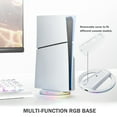 thumbnail image 2 of Soporte vertical RGB para PS5/PS5 Slim/PS5 Pro, base antideslizante para consolas Digital Edition y Disc Edition, accesorio que ahorra espacio con ranura de almacenamiento para soportes, 2 of 7