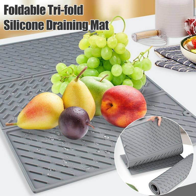 Foldable Silicone Dish Drying Mat Drying Mat For Kitchen Counter
