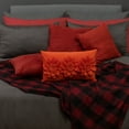 thumbnail image 2 of JWH 3D Handmade Decorative Velvet Flower Accent Pillow Case Cushion Cover Rectangle for Room Decor Girl Gift 12x20inch in Orange, 2 of 8