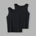 thumbnail image 2 of AHTJRT 2 Pack Tank Tops for Boys Girls Sleeveless Comfy Soft Underwear Shirts Lightweight Breathable Camisole Beach Vacation Tops Black#03 9 Years, 2 of 4