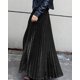 thumbnail image 2 of Falda larga plisada de terciopelo para mujer Negro Talla única Negro Talla única Xishao ropa, 2 of 2