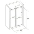 thumbnail image 7 of Sunny Shower 60" in. W x 72" in. H Frameless Sliding Shower Door 3/8" Glass Chrome Stainless Steel, 7 of 7