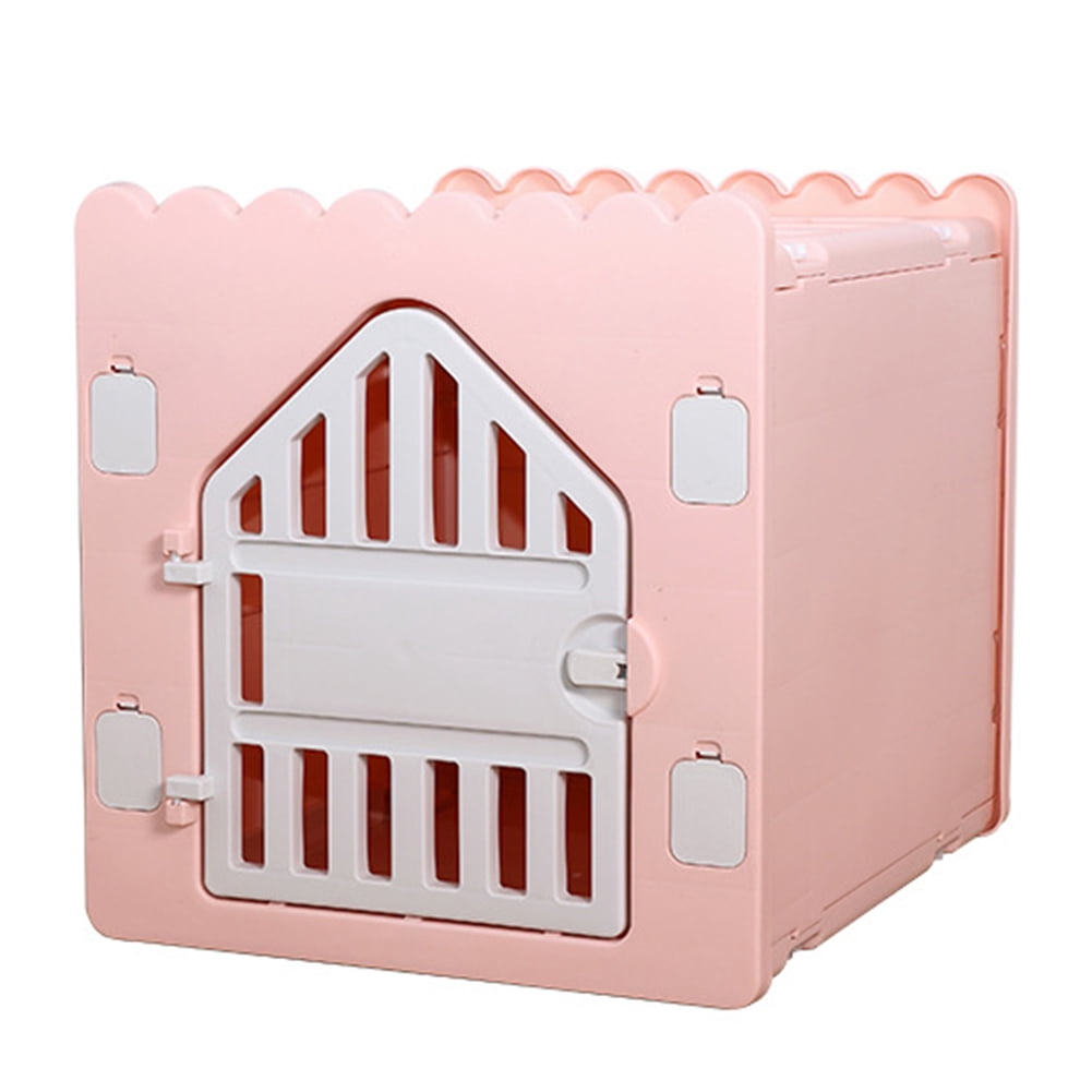 golytefs Plastic Cat House Stackable Feral Cat Shelter for Outdoor Indoor Use (Pink)