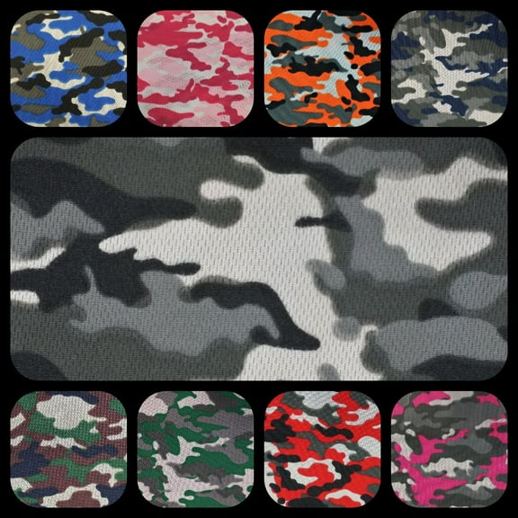 Ronit Textile Pink Dimple Mesh Jersey Camouflage Print by Yard (36"X60")