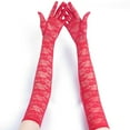 thumbnail image 2 of Maoww 2 Pcs Gants en Dentelle pour Femmes Étiquette Manches Longues Filets en Résille Mitaines de Mariée Robe de Fantaisie Costume Balle Rouge, 2 of 8