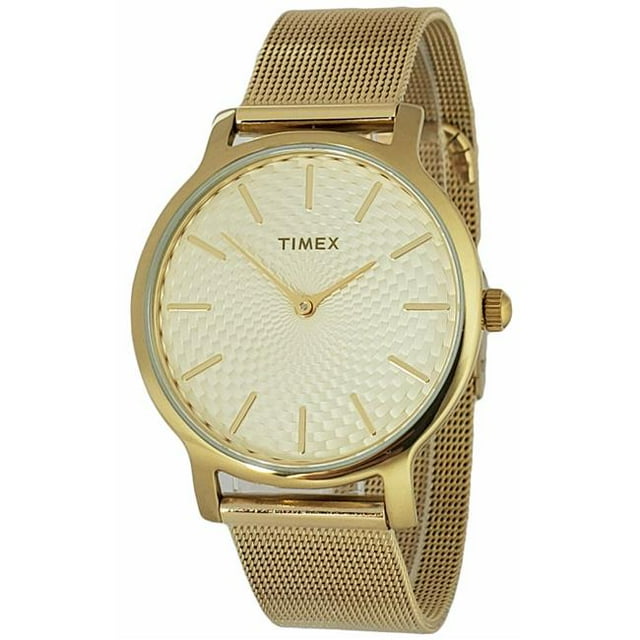 Timex TW2T25900 Gold-Tone Mesh Ladies Watch, Stainless Steel