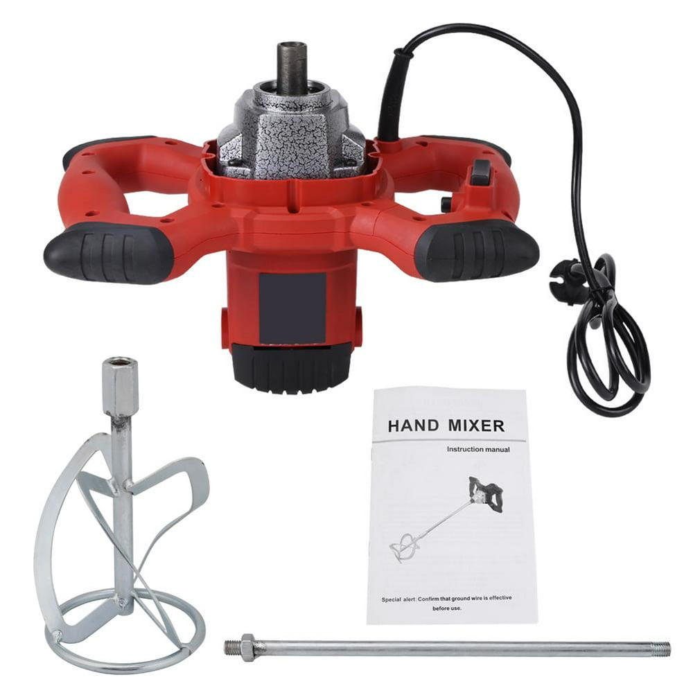 Fdit Cement Mixer, 1pc Red 1500W Handheld 6- Electric Mixer for