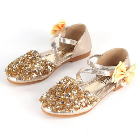 

Clearance! Girls Dancing Shoes Kids Girls Dancing Sandals Anti-Skid Bowknot Children Princess Shoes Sandals