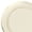 Ivory & Gold, variant on " OCCASIONS " 50 Plates Pack (25 Guests)-Heavyweight Wedding Party Disposable Plastic Plate Set -25 x 10.5'' Dinner 25 x 7.5'' Salad/Dessert plates (White & Silver Rim)