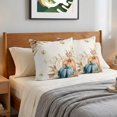 thumbnail image 6 of Pillow Covers 24x24 Set of 2, Orange Blue Pumpkin Fall Throw Pillow Covers Decorative Couch Cushion Cover, Thanksgiving Wheat Botanical Vintage Microfiber Soft Pillowcases for Bedroom Living Room, 6 of 9