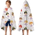 thumbnail image 3 of Ballet Princess Girls Pattern Hooded Bath Towel，50"x30" for Ages 3 To 12 Kids, Quick Dry Lightweight Soft Microfiber Hood Beach Towel Cover Up for Kids, 3 of 7