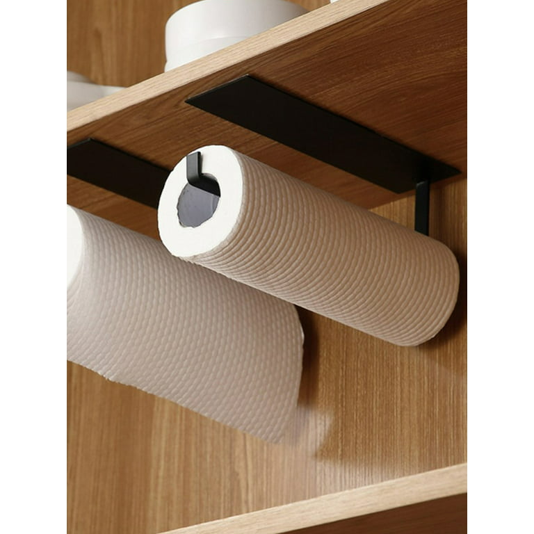 Roll Paper Holder with Strong Loading Bearing Capacity Towel Roll Hanger  Wall-mounted Toilet Tissue Holder Space-saving Paper Towel Rack for Kitchen  Bathroom 
