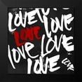thumbnail image 2 of OnRei 12x12 Black Modern Framed Museum Art Print Titled - Love Love Love, 2 of 5
