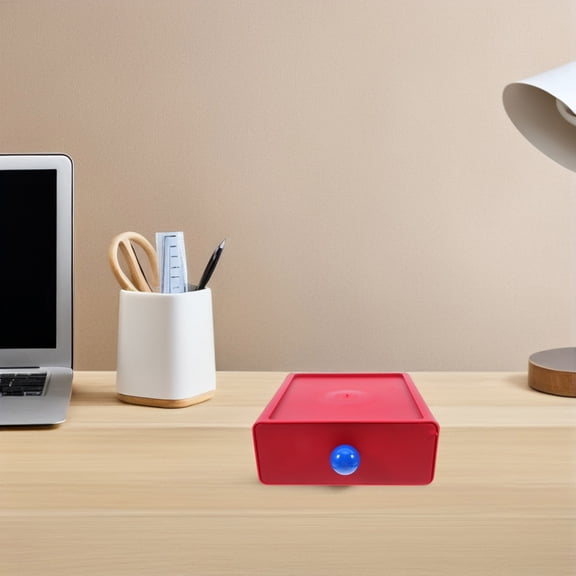 BESTYASH 2Pcs Desk Tidy Organiser Red Plastic For Office Desk Accessories