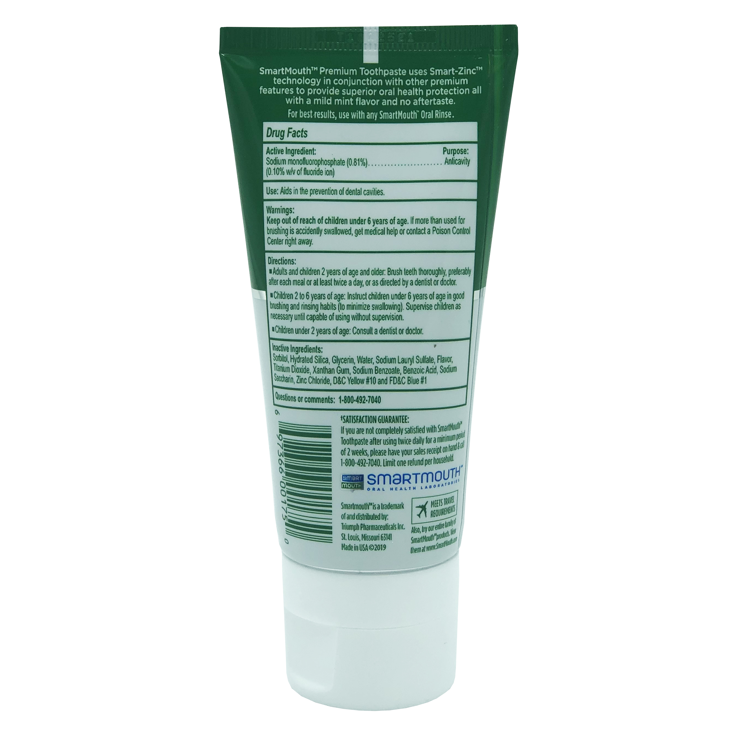 SmartMouth Premium Zinc Ion Toothpaste Protect, Clean & Repair, Mild Mint, 3.4oz - image 2 of 9