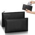 thumbnail image 1 of PM Company Bolsa para monedas con cremallera Vinilo resistente al agua 11 x 6 pulgadas Negro (PMC04621), 1 of 5