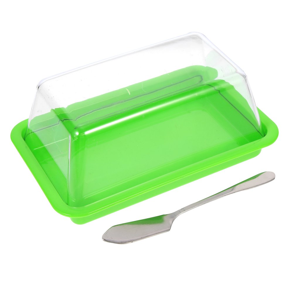 YOPTOP Boîte à Beurre Conteneur Porte-Fromage Plateau de Rangement Boîte Française en Plastique Couvercle Tranché