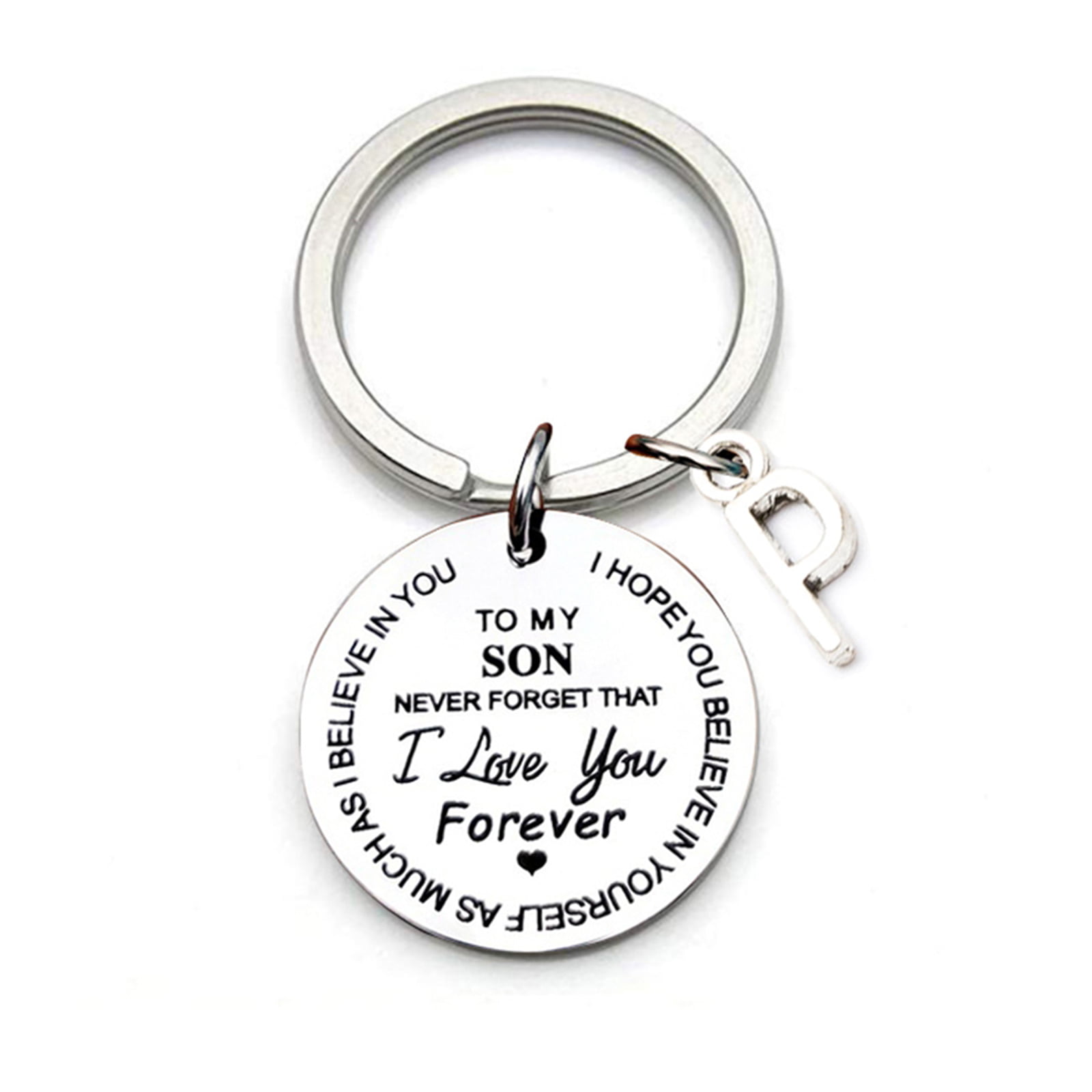 Stainless Steel Keychain Engraved To My Son Daughter Forever Love Mom Keyring GA 