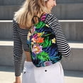 thumbnail image 2 of Geaub colorful flowers durable canvas backpack: stylish, lightweight, and spacious with adjustable straps, 2 of 7