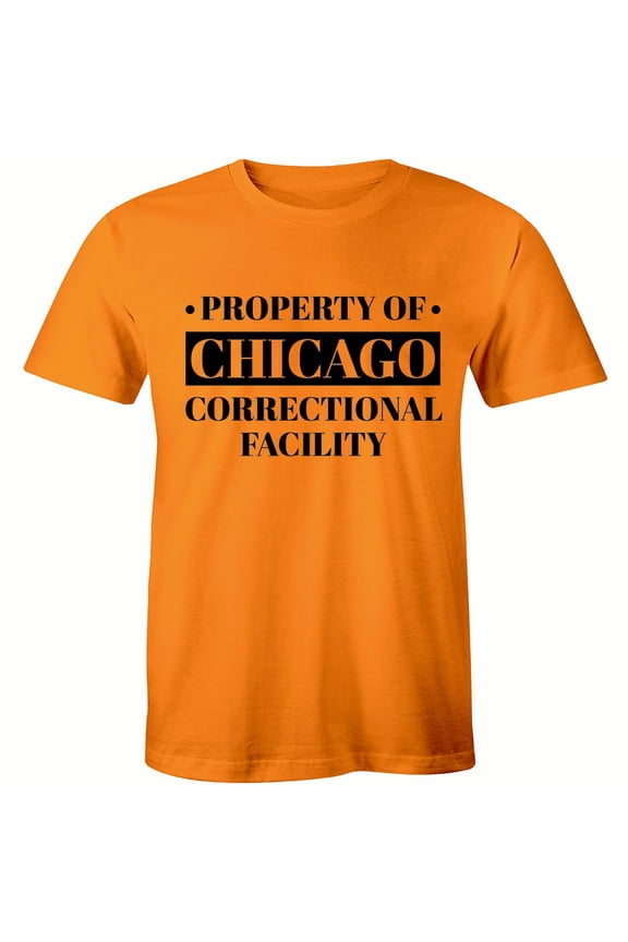 Property Of Chicago Correctional Facility - IL Prison Orange Men's T-Shirt