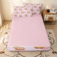 thumbnail image 4 of Erosebridal Cute Cartoon Capybara Zipper Twin Comforter Sets with Fitted Sheet and 2 Pillowcases for Girls, Pink Love Heart Animal Zipper Bedding Set, Pink Reversible, 4 Pieces, 4 of 7