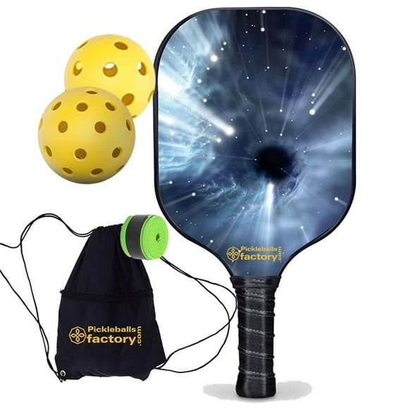 Usine de Pickleball PB00027-12-C Palette de Pickleball Personnalisée - Palette de Pickle Trou Noir, Pickleball Senior Pickleball d'Extérieur à Vendre, Graphite en Fibre de Carbone