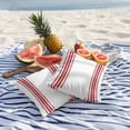 thumbnail image 5 of 2 Pack Outdoor Waterproof Throw Pillow Covers,Farmhouse Red Stripes Decorative Square Pillow Case Patio Pillowcases for Chair Couch Sofa 16x16in, 5 of 9