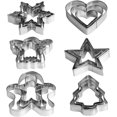 thumbnail image 1 of Juego de cortadores de galletas navideñas: hombre de jengibre, copo de nieve, árbol de Navidad, corazón, estrella, ángel. 18 cortadores de galletas navideñas. Formas navideñas para hornear en, 1 of 8