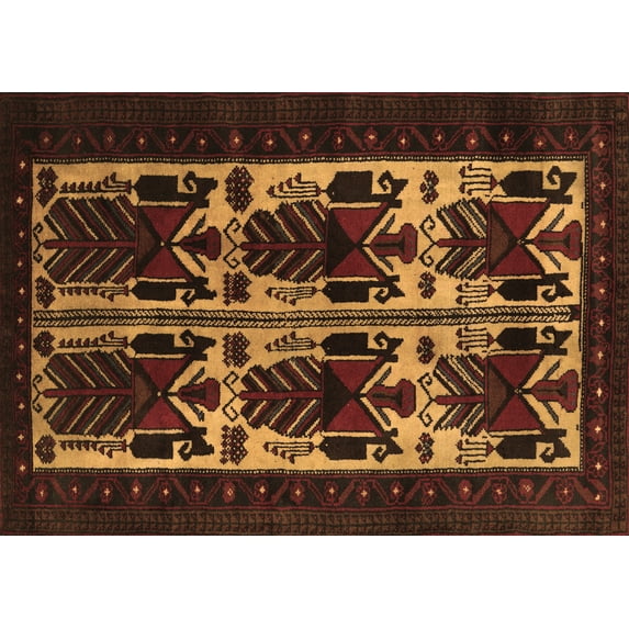 Ahgly Company Indoor Rectangle Persian Brown Traditional Area Rugs, 5' x 7'
