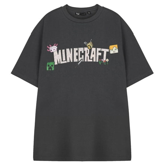 Minecraft T-Shirt à Manches Courtes Logo pour Femmes