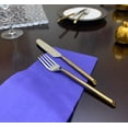 thumbnail image 4 of Golden Dinner Forks and Dinner Knives Set of 8 pieces (Cut Hammered, Stainless Steel), 4 of 8