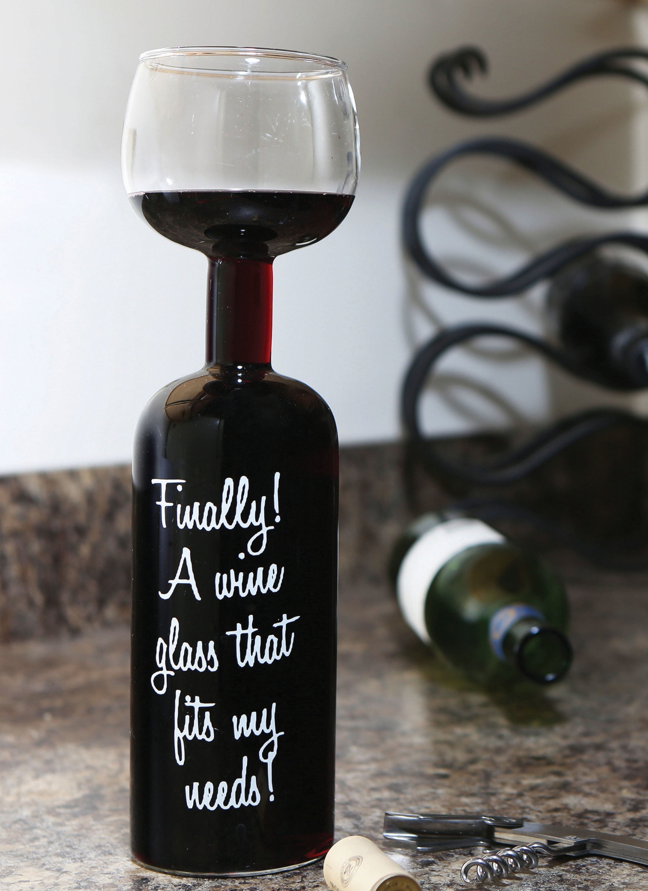 BigMouth Inc Wine Bottle Glass