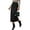 Black, variant on Skirts for Women Trendy Spring Elastic Waist Ruched Bodycon Slit Pencil Midi Leather Skirt Bussiness Casual