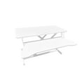 thumbnail image 3 of 32" Standing Desk Converter with Height Adjustable and Gap Spring, Stand Up Desk Riser with Wide Keyboard Tray, Dual Monitor and Laptop Workstation for Home, Office, White, 3 of 8