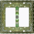 thumbnail image 6 of Metal Light Switch Plate Cover Elegant Green Mandala Flower Tile Pattern TIL069, 6 of 13