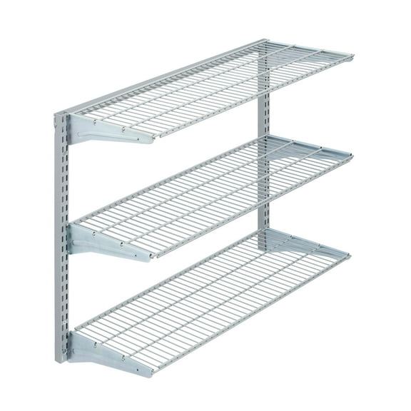 Triton Products® Heavy-Duty 3 Tier Wire Shelf, Grey, 375 lb. Capacity