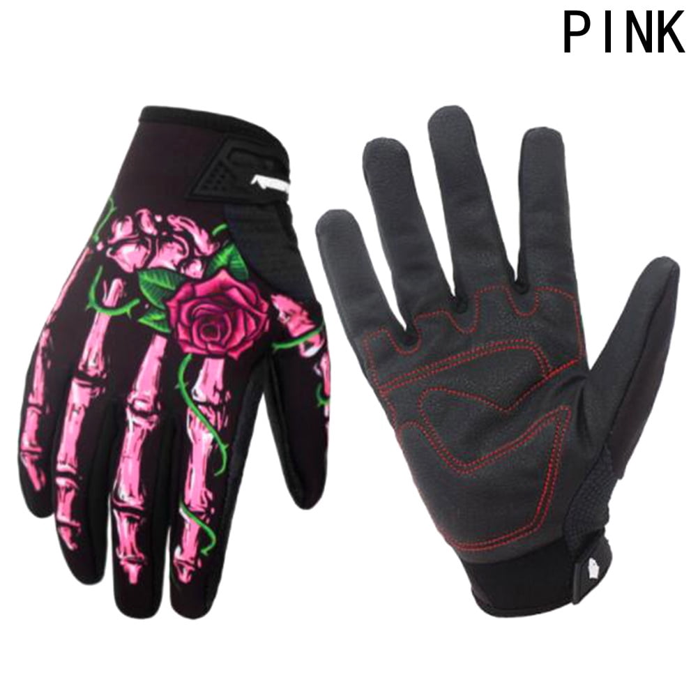 Men Women Unisex Winter Warm Hand Skeleton Print Full Finger Gloves for
