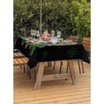 thumbnail image 2 of Outdoor Tablecloth with Umbrella Hole and Zipper, St. Patrick's Day Rectangle Table Cloth 54x80 Inch Waterproof Tablecloth, Green Shamrock Leaf Gold Leopard Love Black Picnic Table Cover for Patio, 2 of 7