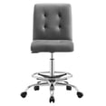 thumbnail image 6 of Modway Prim Metal Vegan Leather Armless Drafting Chair in Silver/Gray, 6 of 9