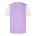 thumbnail image 6 of JGGSPWM Womens Solid Tops Flattering Blouse Casual Pleated Basic Square Neck Tees Summer Casual Tunic Plain Lace Short Sleeve Shirts Essential Tshirts Purple M, 6 of 7