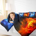 thumbnail image 4 of Homewish Blue Red Wolf Queen Comforter Set, Magic Rustic Animal Bedding Sets, Teens Kids Boys Girls Reversible Bedding Comforter Set, Lightweight Room Decor, 3pcs, 4 of 8