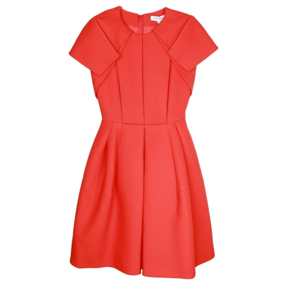 Dice Kayek Women's Red Cap-Sleeve Pleated Dress - 4