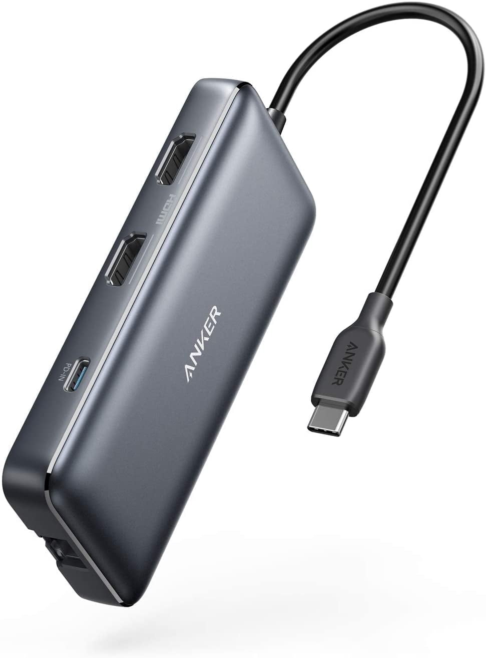 Anker Laptop Docking Station Dual Monitor, 8-in-1 USB C Hub, 4K Dual Monitor with 2 HDMI, 1 Gbps Ethernet Hub, 85W Power Delivery, SD Card Reader Compatible for MacBook Pro (Charger not Included)
